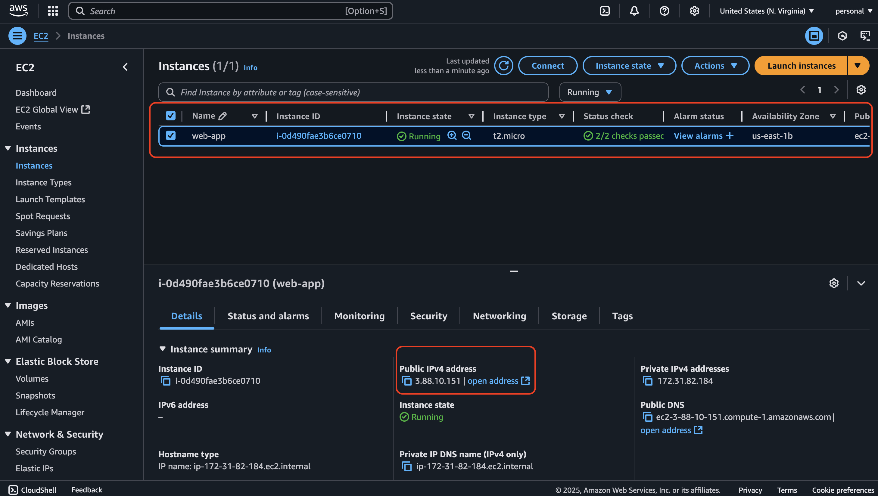launch instance